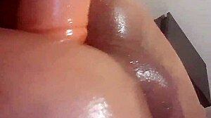 i stretch my tight shemale ass with huge 11 inch dildo in pov