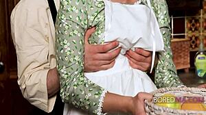 Elders on ranch use freeuse rules to stop farm boys from fucking curvy scarecrows in parody sex.