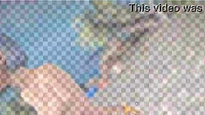 Beauty and the thug - beach ball topless