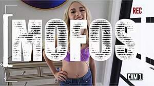 mofos features hailey rose riding cowgirl on charles dera's big cock leading to a dripping creampie on sofa