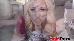 busty brunette milf becky bandini spreads legs for stepson pov ride