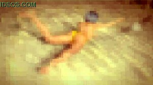 Beauty and the thug - beach ball topless