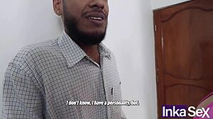 hey, this peruvian milagros raiza gets spotted at night by a shy guy.