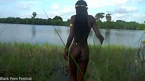 i see this hot skinny african village girl walking naked through her village looking for some outdoor action