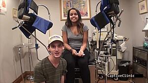 not so free health care with nurse sheila daniels in latex gloves!