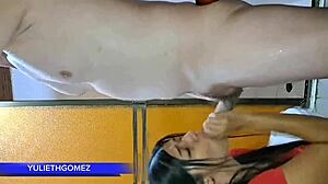 At The Gym I Give My Stepfather A Great Blowjob While The Trainer Is Watching Us Casero Real