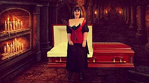 Can This Granny Vampyra Handle Finger Fucking And Pussy Licking From Her Familiar Until She Reaches Explosive Orgasm In Cosplay?