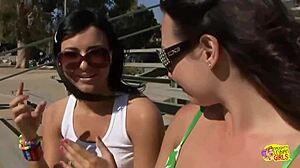 hey, that lesbian skater girl trailed the brunette home for some wild anal toy fun