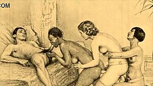 Wow! Vintage Erotic Art Shows Hairy Beaver and Pussy in Antique Style!