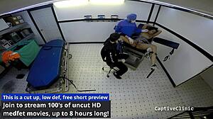 not so free health care with nurse sheila daniels in latex gloves!