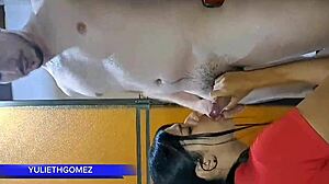 At The Gym I Give My Stepfather A Great Blowjob While The Trainer Is Watching Us Casero Real