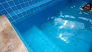 Stepsister Surprised By Hard Erect Cock In Pool