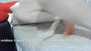 Mature milf with big ass and big tits masturbates to cum.