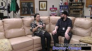 dr tampa performs tampa university entrance physical on mara luv with shaved pussy vibrator and gloves