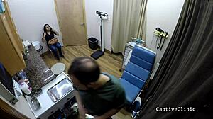 not so free health care with nurse sheila daniels in latex gloves!