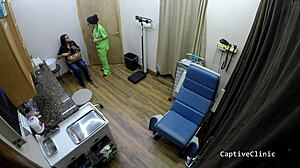 not so free health care with nurse sheila daniels in latex gloves!