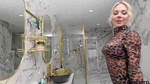 Gorgeous blonde Angie Lynx hooks up with Max Cartel in blowjob and fucking. She wears heels and lingerie for horny fetish play.