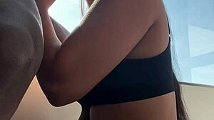 Cute Brazilian Teen Sucks And Rides Big Black Cock For First Time Cumshot