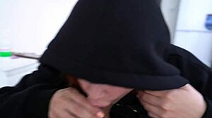 Redhead teen babe delivers deepthroat blowjob and curvy positions in homemade casting interview