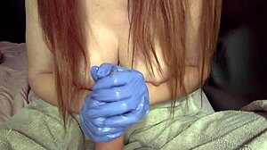 Artemisia Love's Italian Big Tits In Latex Gloves Handjob!