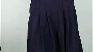 hey what if this high school girl rides a fake cock behind the house