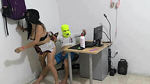 Curious canadian latina neighbor sneaks over for kinky domination play as submissive snail