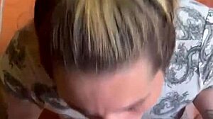 Doble Cum And Puke Slut Sucking Cock With Deepthroat Blonde Blowjob Cum In Mouth Girlfriend Spitting Sloppy Action