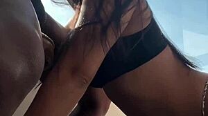 Cute Brazilian Teen Sucks And Rides Big Black Cock For First Time Cumshot