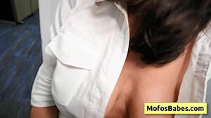 Horny office milf Sasha Pearl with big boobs gets naughty with Parker Ambrose!