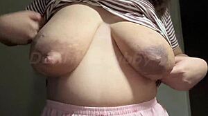 Why does this hot indian milf step mom tease big boobs on webcam?