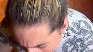 Doble Cum And Puke Slut Sucking Cock With Deepthroat Blonde Blowjob Cum In Mouth Girlfriend Spitting Sloppy Action