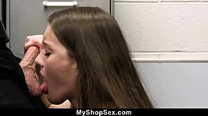 Security guard catches her and offers her a choice sex or consequences - myshopsex