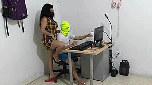 Curious canadian latina neighbor sneaks over for kinky domination play as submissive snail