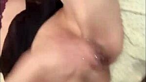 brunette hints at intense anal session with guy in feminine clothes her moans make cumming inevitable.