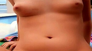 Threesome In Pool With Milf Getting Double Penetration In Fishnets And Heels!