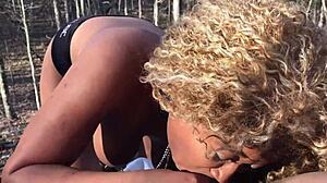 don whoe and nina rivera get erotic outside in woods with rough domination... wet fun