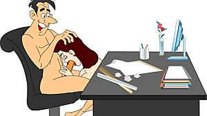 Laura handjob slut gives horny blowjob to group of guys.