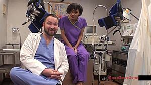 Jackie Banes handles tampa university entrance physical with nurse gloves and fetish humiliation in hospital setting