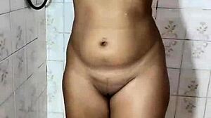 Hidden camera catches brunette latina peeing and masturbating with cum focus