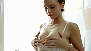 Hot Dildoing in the Bath from Russian Brunette Antoinette Underwater