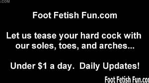 do you love sucking and licking our feet in femdom footjob fetish?