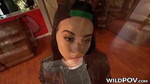 Delinquent Bambi Black deals with tough situations in amateur reality scene with tattoos and small tits