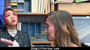 Teen gets caught stealing and calls stepmom for backup at shopliftersex