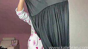 Batwoman costume try-on for Halloween, showing off my big tits in this femdom pov