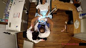 Jackie Banes handles tampa university entrance physical with nurse gloves and fetish humiliation in hospital setting