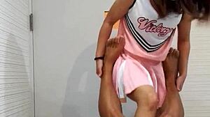 Ballbusting session features intense ball kicking action.