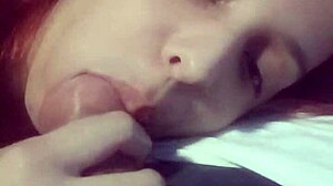 Teen amateur sucks big cock until cum fills mouth in blowjob close-up