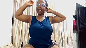 look at my ebony mom flexing those tits