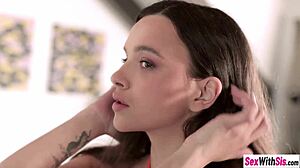 Petite teen 18+ stepsister ohana petite 18+ seduces stepbro with blowjob in hot short skirt.