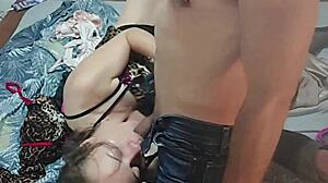 clothed french slut in lingerie panties gets fucked doggystyle pov with rimming